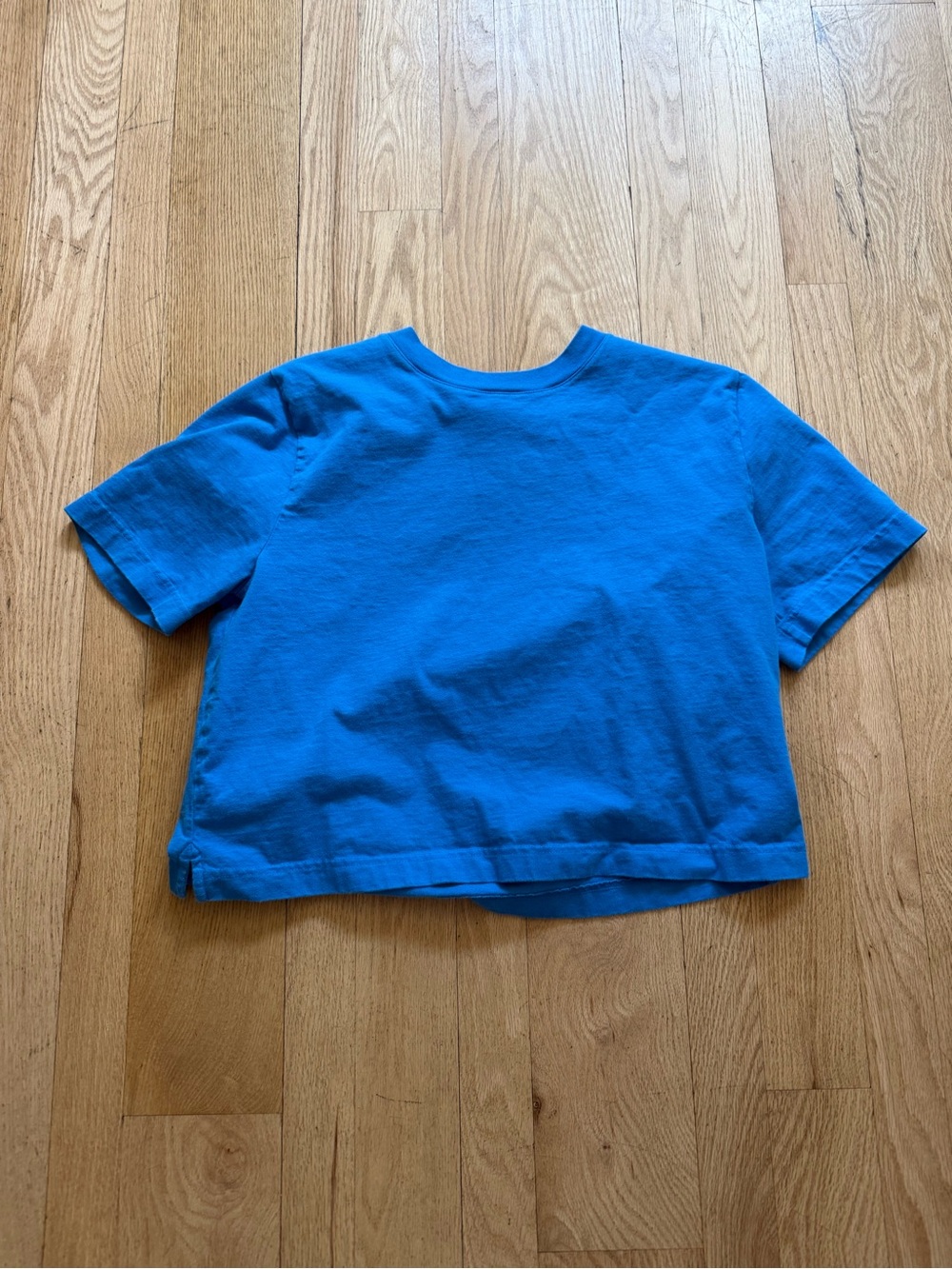 J Crew Women's Premium Weight Crop Tee in Cobalt Blue